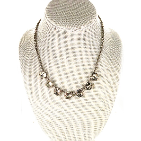 White House Black Market Jewelry - WHBM Rhinestone Statement Necklace Silver